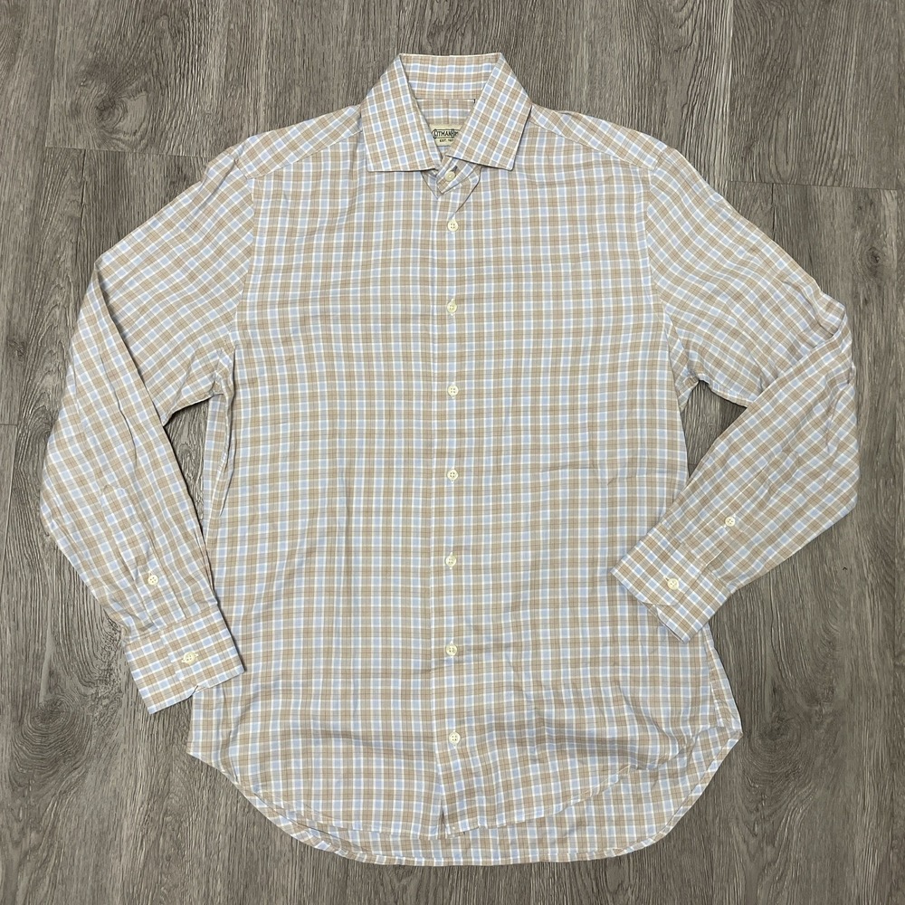 Gitman Bros Shirt Men's Medium Plaid Check Long Sleeve Button  Cotton USA